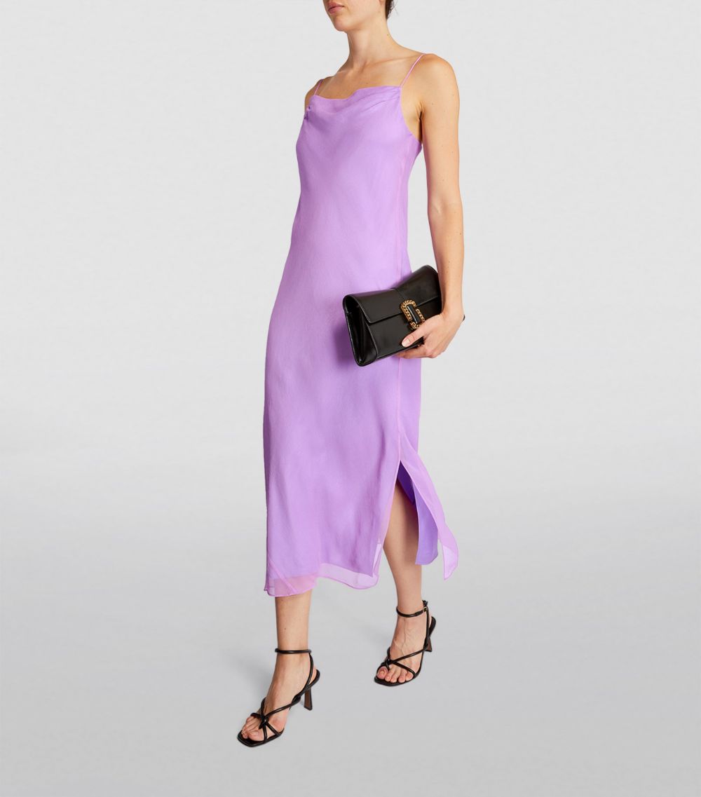 Vince Vince Silk Cowl-Neck Midi Dress