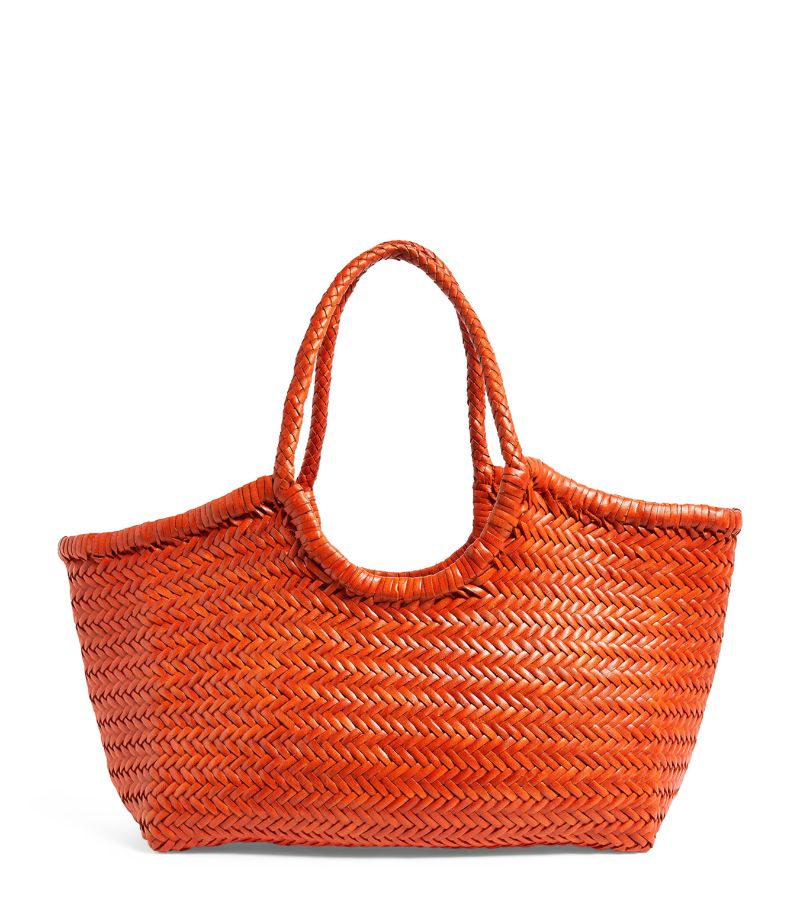 dragon diffusion Dragon Diffusion Large Leather Woven Nantucket Tote Bag