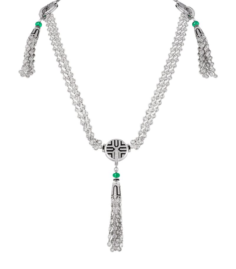 Cartier Cartier White Gold, Diamond And Emerald Cartier Libre Polymorph Transformable Tassel Necklace