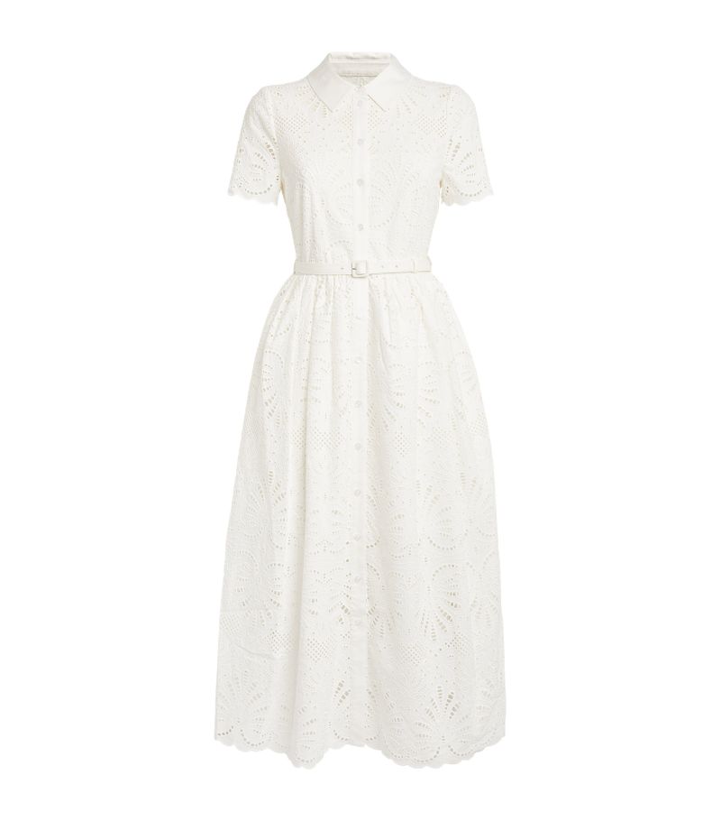 Self-Portrait Self-Portrait Cotton Embroidered Midi Dress