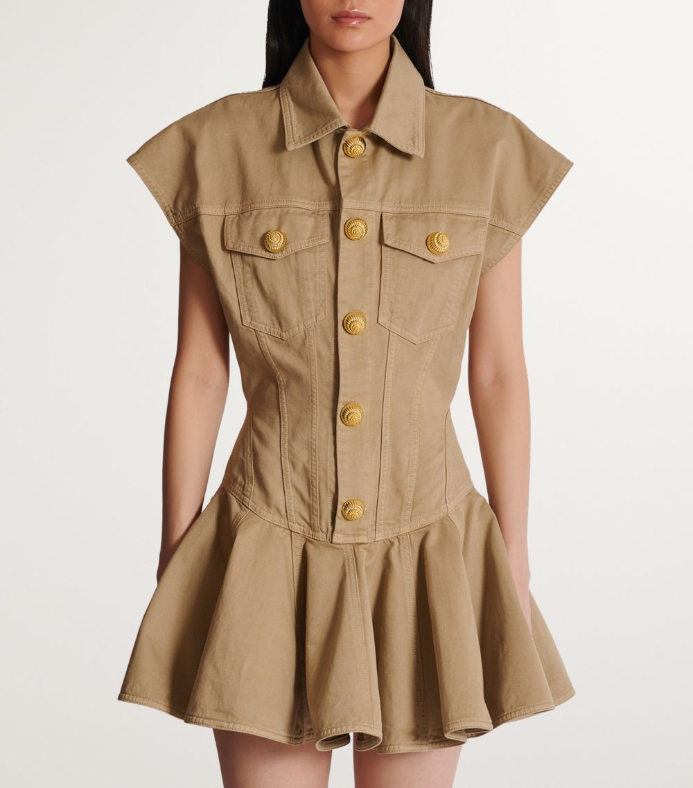 Balmain Balmain Cotton Flared Mini Dress