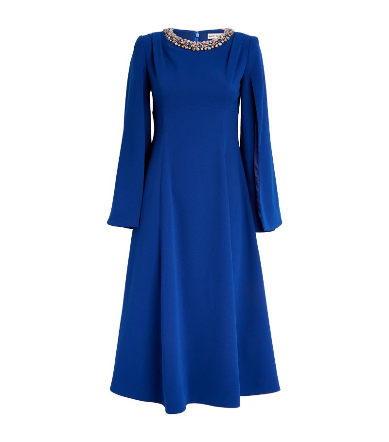 Mary Katrantzou Mary Katrantzou Embellished-Neckline Lilium Midi Dress
