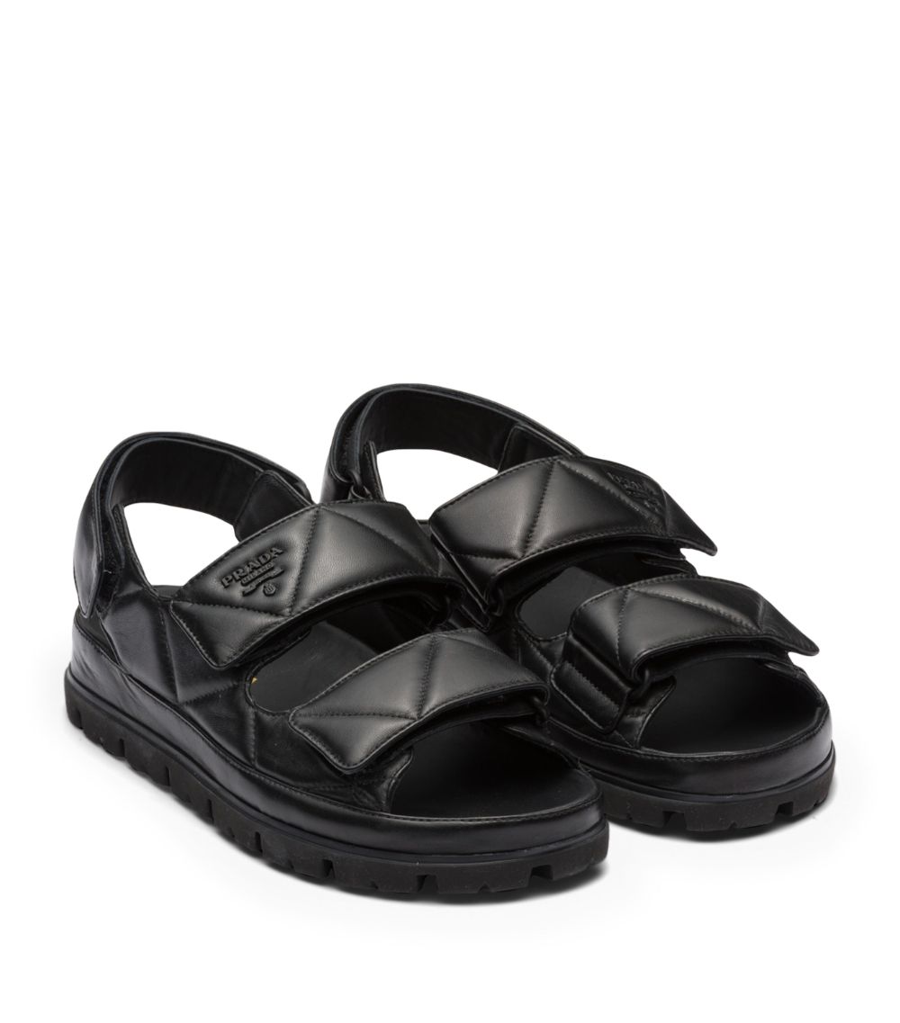 Prada Prada Padded Leather Slingback Sandals