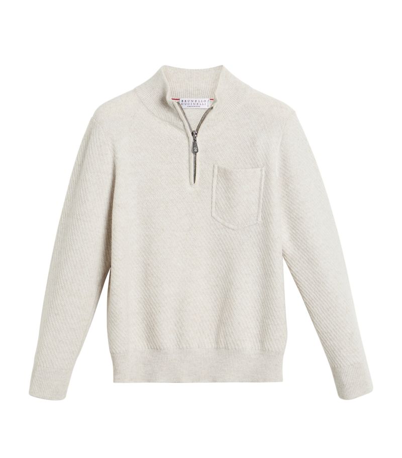 Brunello Cucinelli Kids Brunello Cucinelli Kids Cashmere Quarter-Zip Sweater