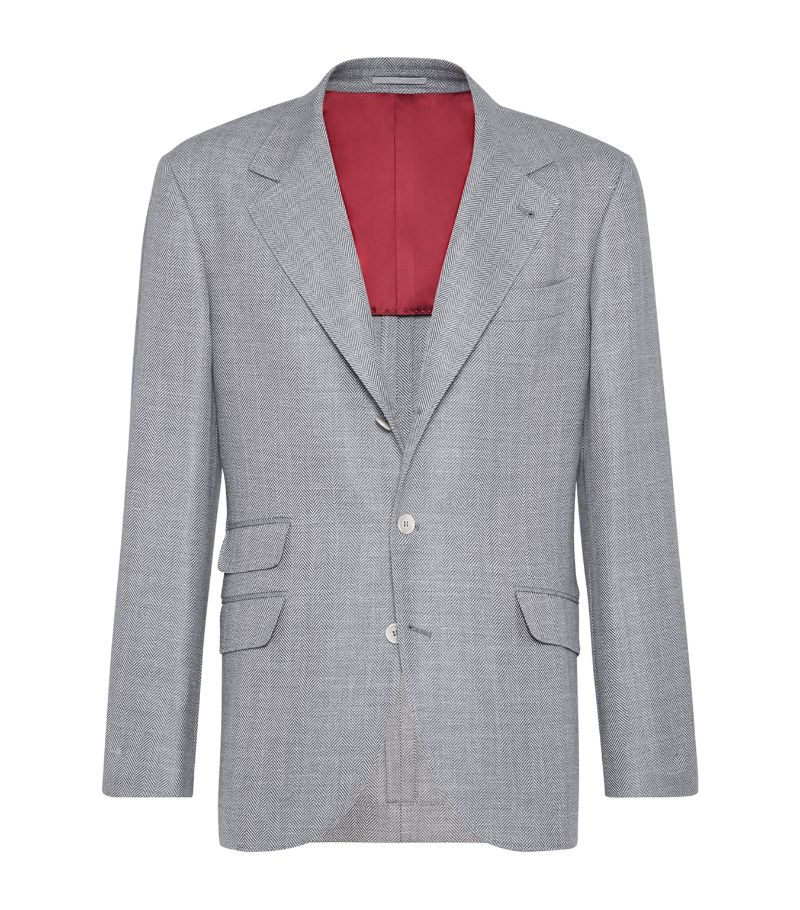 Brunello Cucinelli Brunello Cucinelli Comfort Wool-Silk-Linen Deconstructed Cavallo Blazer