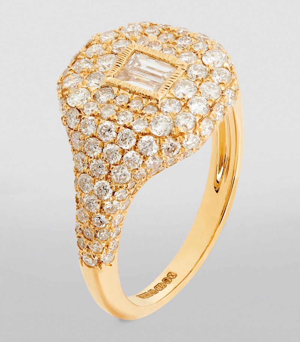 Shay Shay Yellow Gold And Diamond Pavé New Modern Ring