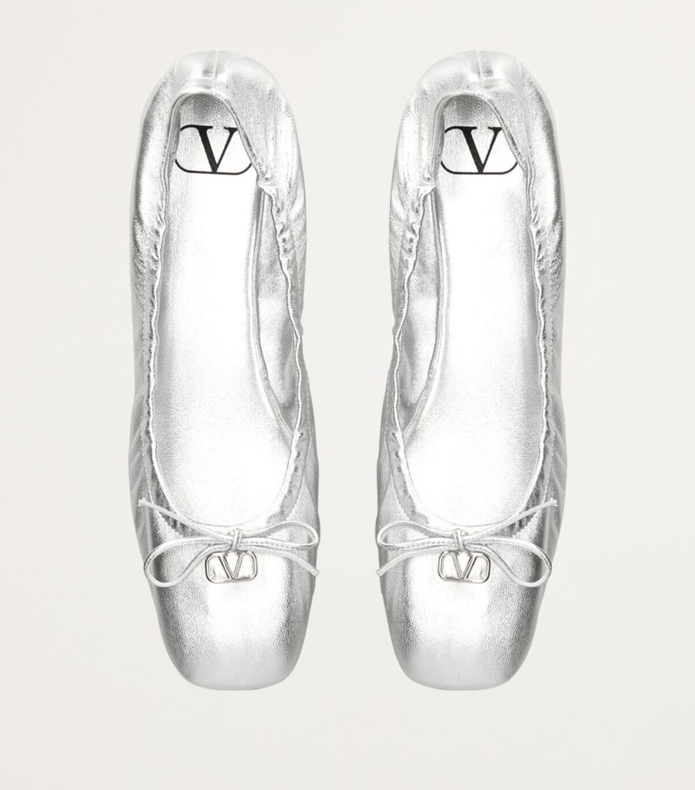 VALENTINO GARAVANI Valentino Garavani Leather Vlogo Ballet Flats