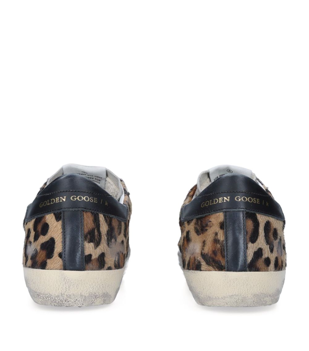 Golden Goose Golden Goose Leather Leopard Print Superstar Sneakers