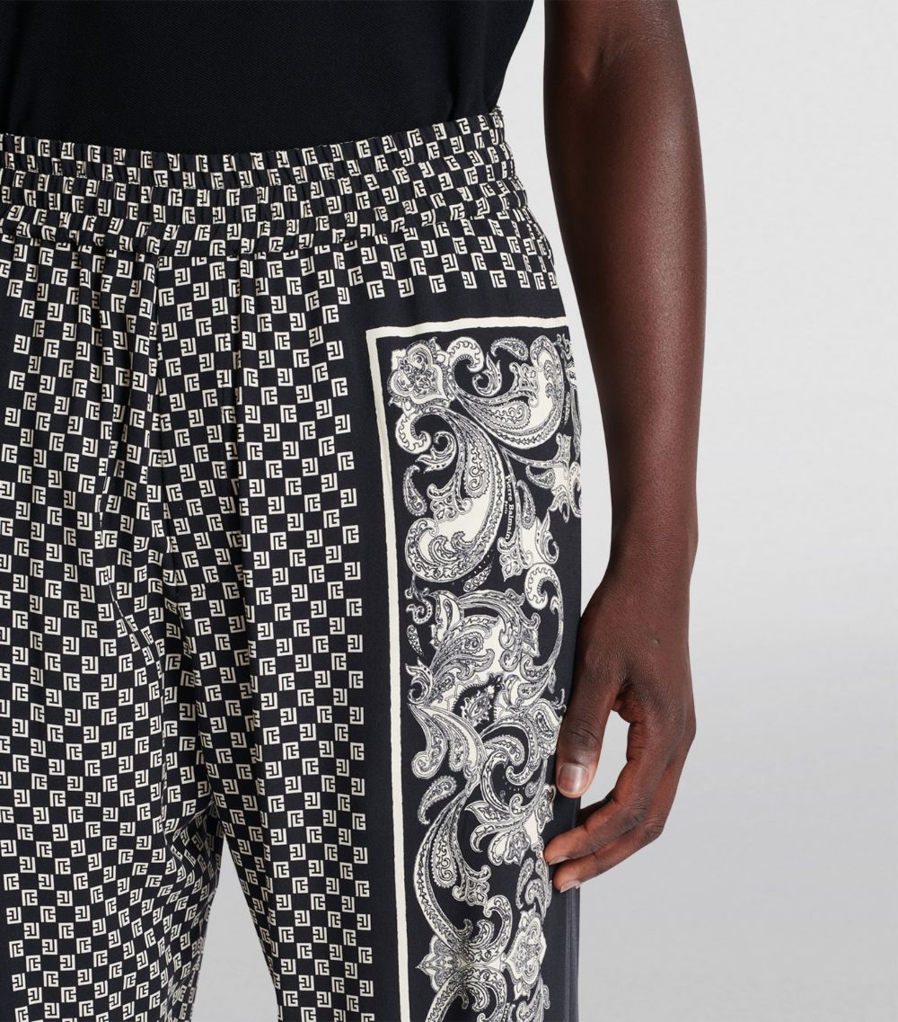 Balmain Balmain Paisley Print Mini Monogram Trousers