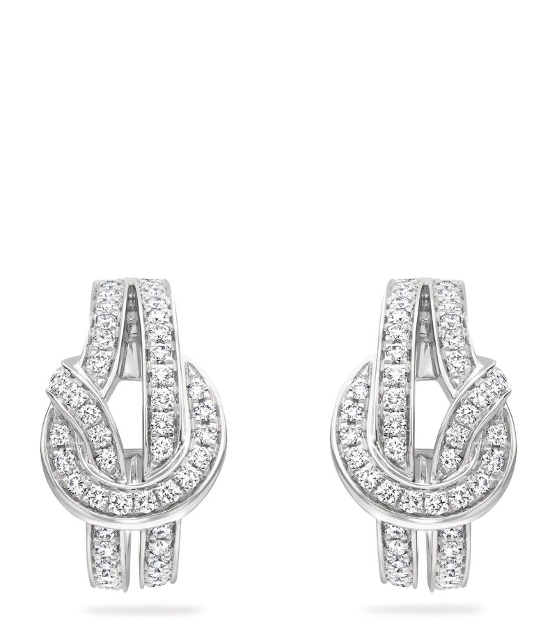 Boodles Boodles White Gold And Diamond The Knot Earrings