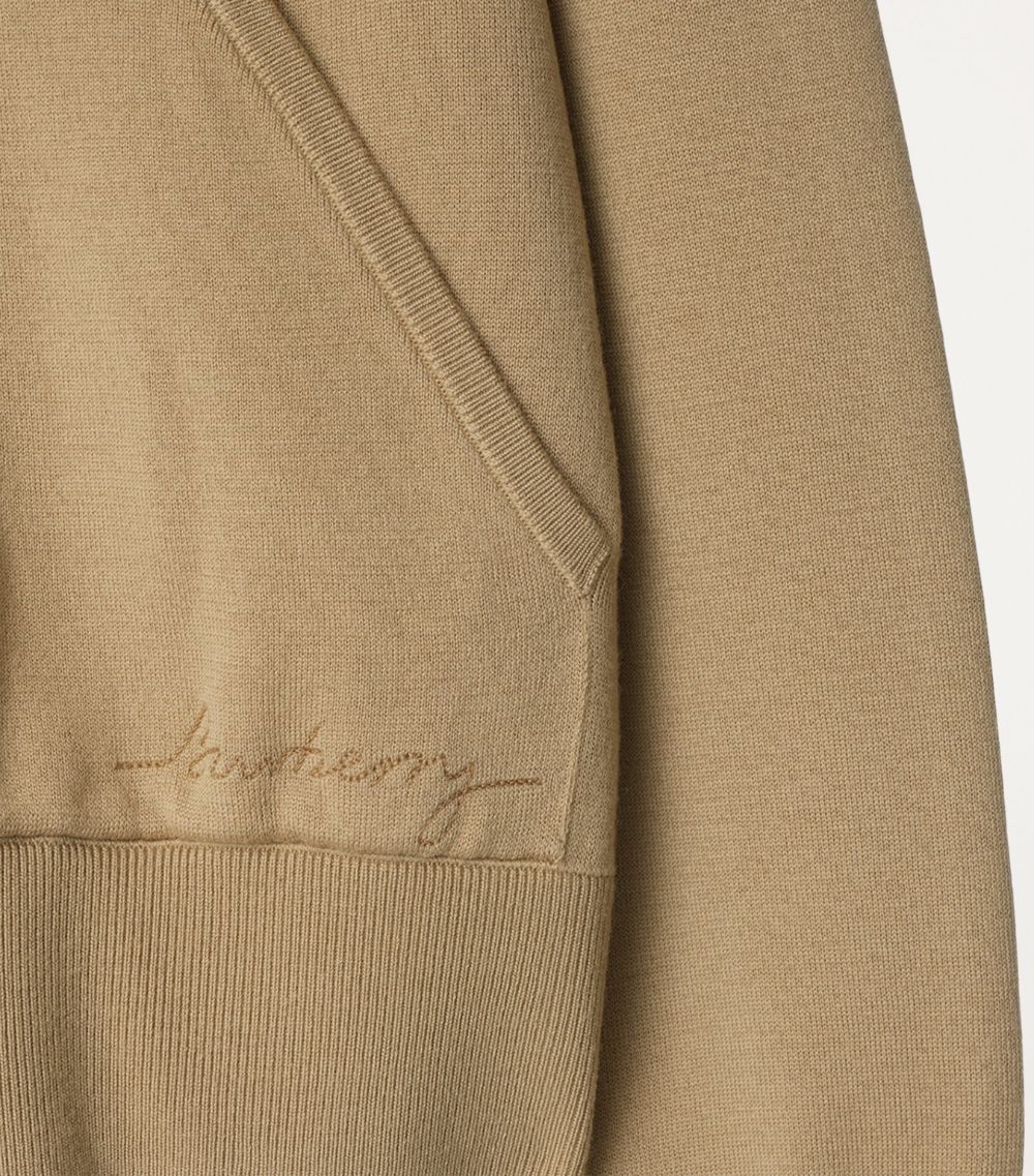 Burberry Burberry Wool-Blend Embroidered-Logo Hoodie