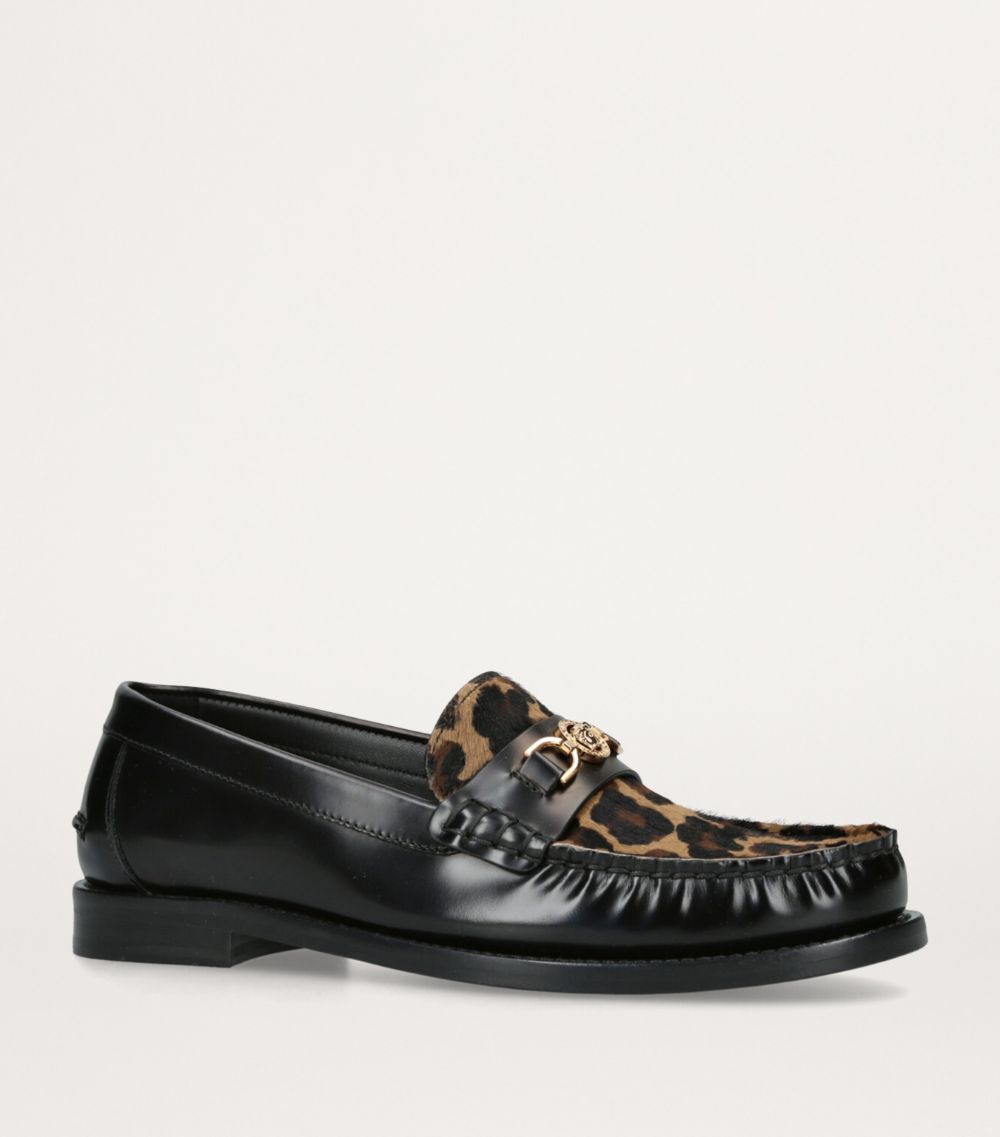 Versace Versace Leopard Print Medusa Loafers