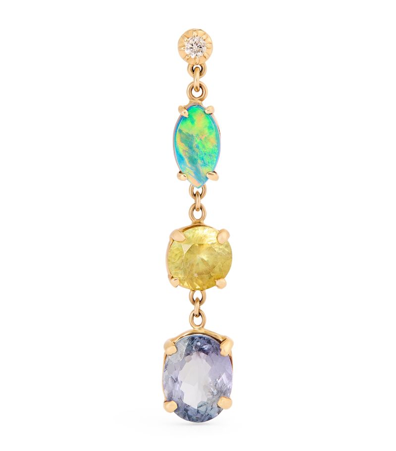 Jacquie Aiche Jacquie Aiche Yellow Gold, Diamond And Mixed Gemstone Single Earring