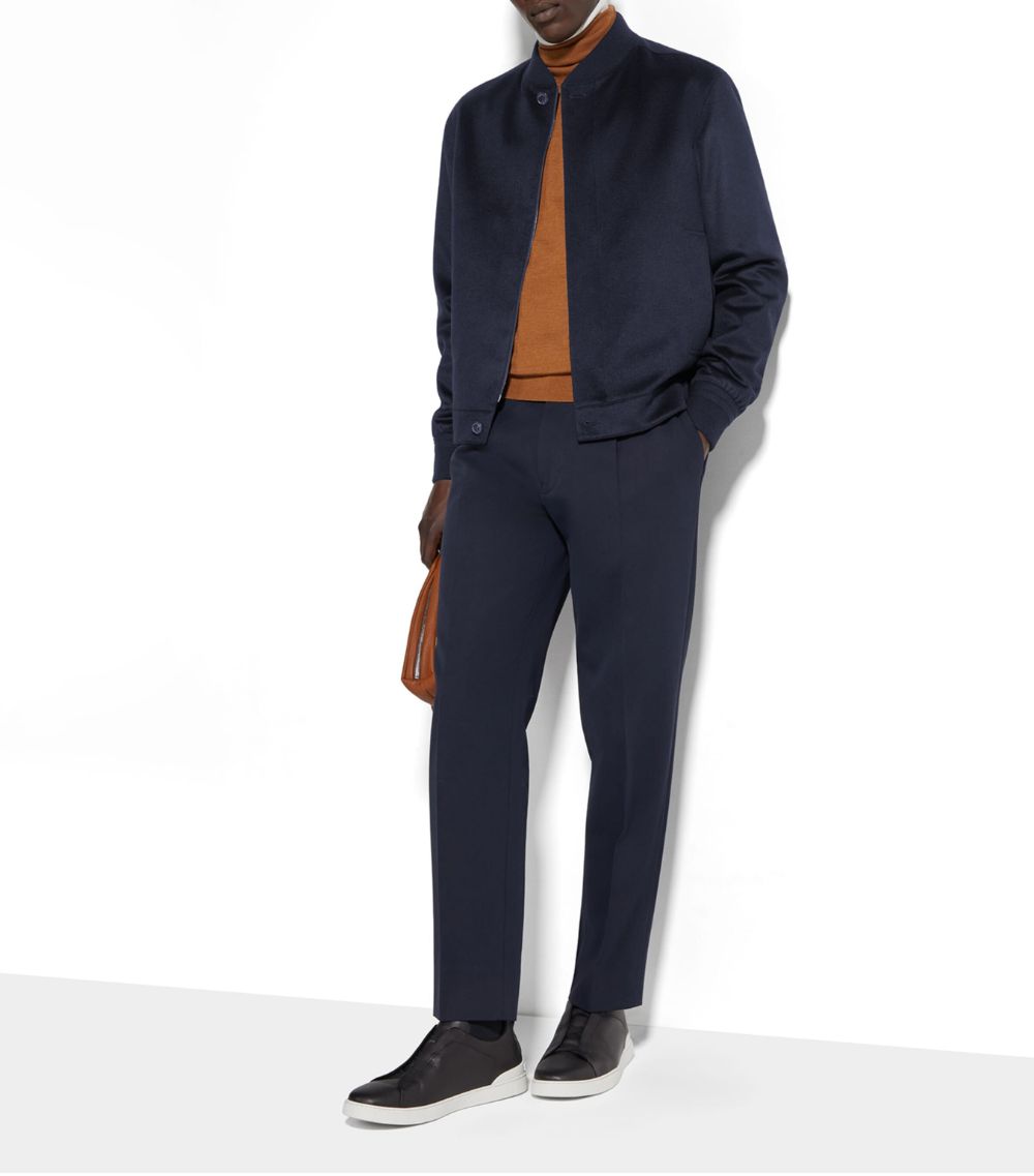 zegna Zegna Cotton-Wool Tailored Straight Trousers