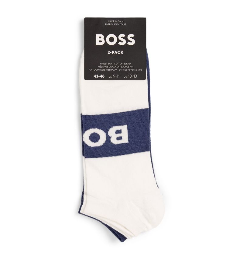 BOSS Boss Cotton-Blend Logo Ankle Socks (Pack Of 2)