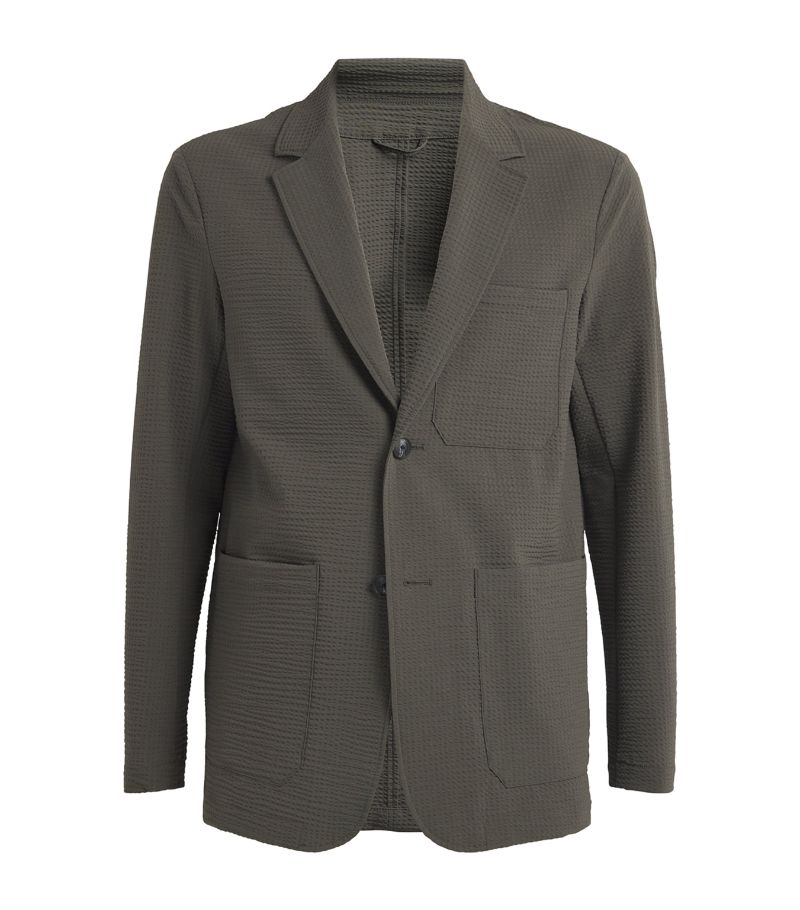 Emporio Armani Emporio Armani Seersucker Single-Breasted Blazer