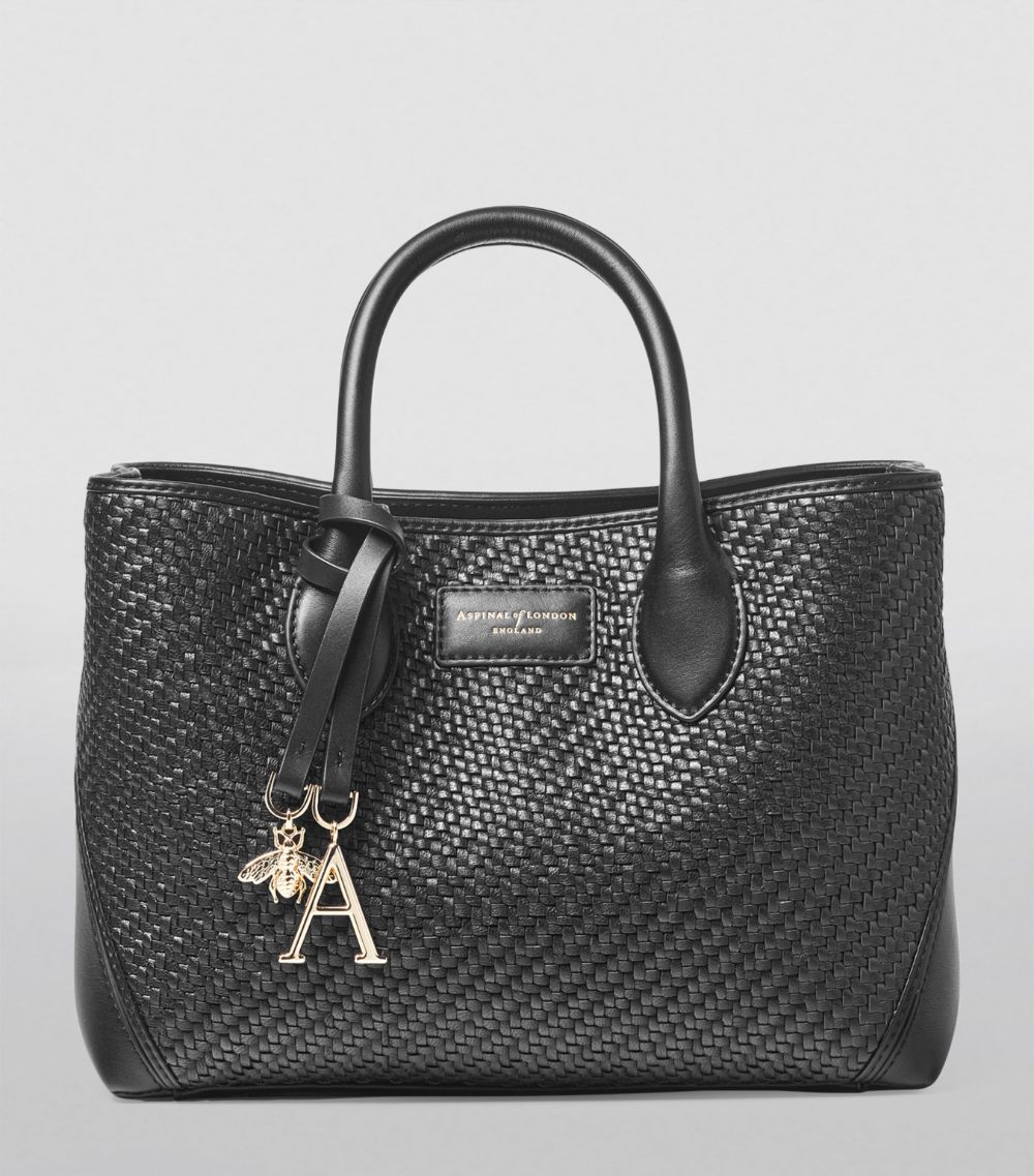  Aspinal Of London Midi Woven Leather London Tote Bag