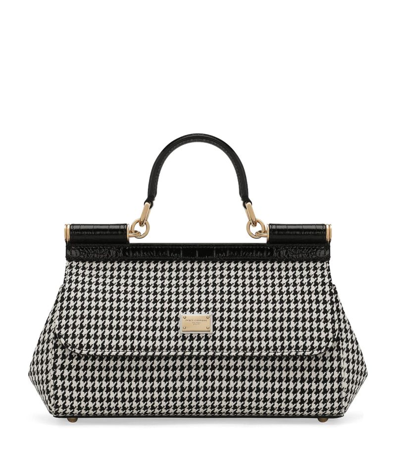 Dolce & Gabbana Dolce & Gabbana Medium Houndstooth Sicily Top-Handle Bag