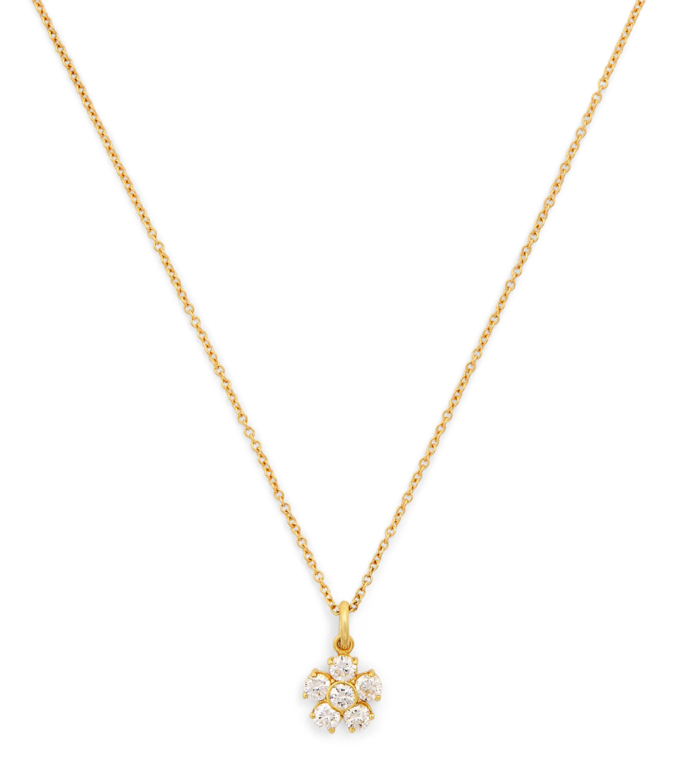 Jennifer Meyer Jennifer Meyer Yellow Gold and Diamond Flower Necklace