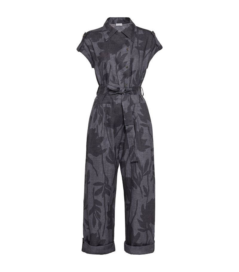 Brunello Cucinelli Brunello Cucinelli Linen Ramage Print Jumpsuit