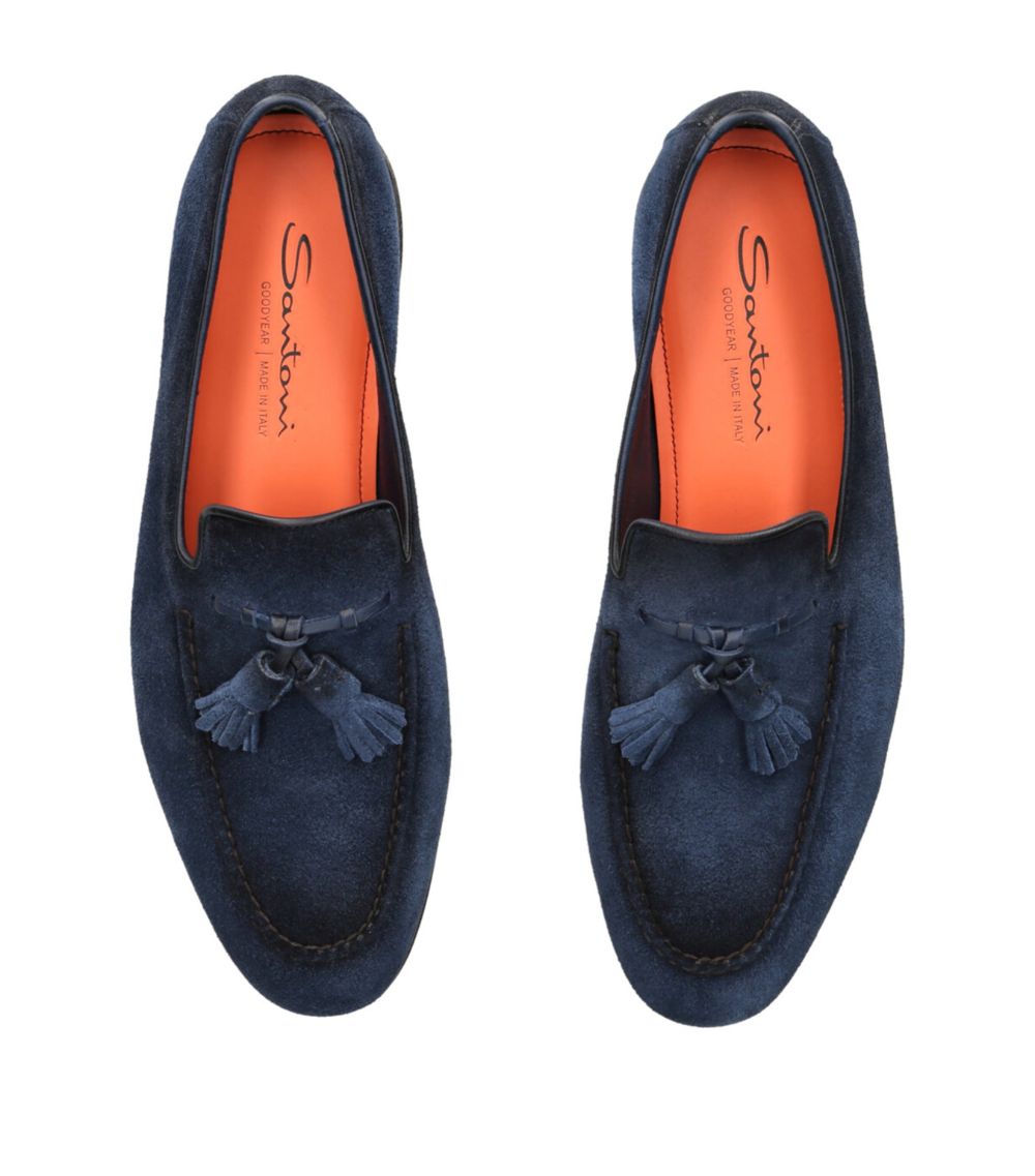 Santoni Santoni Suede Carlos Tassel Loafers