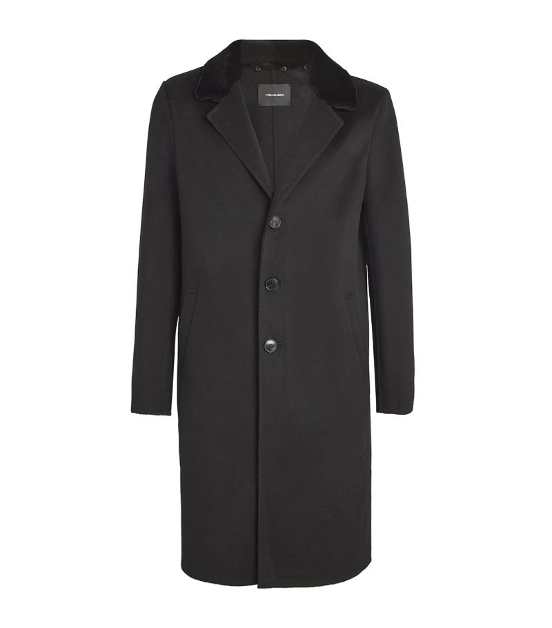 Yves Salomon Yves Salomon Wool-Cashmere Mink-Collar Coat