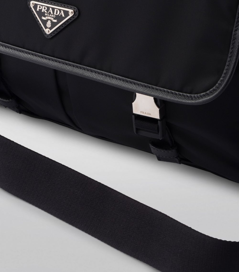 Prada Prada Re-Nylon And Leather Messenger Bag