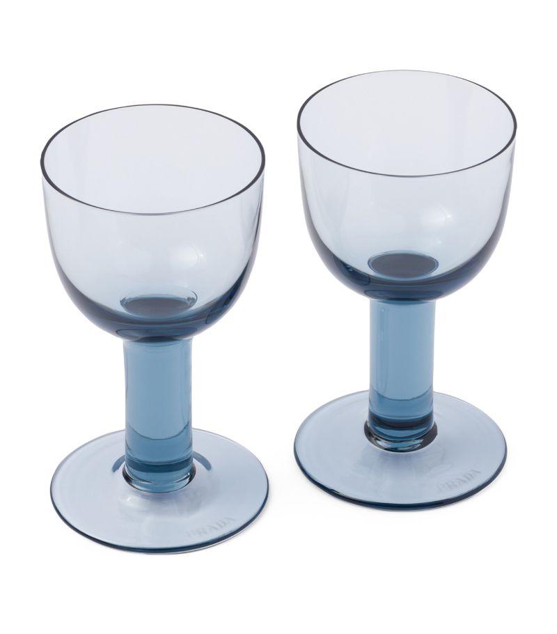 Prada Prada Set Of 2 Plinth White Wine Glasses