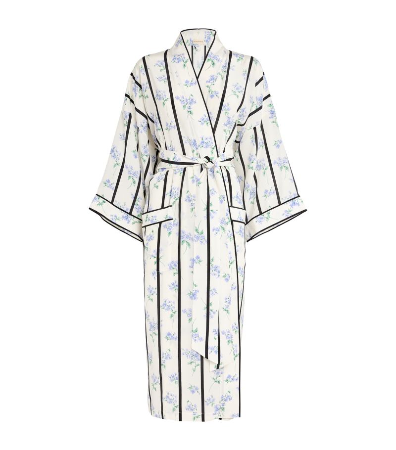 Olivia Von Halle Olivia Von Halle Silk Sabine Hypnos Striped Robe