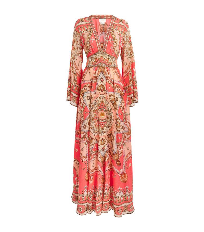 Camilla Camilla Silk Printed Crystal-Embellished Dress