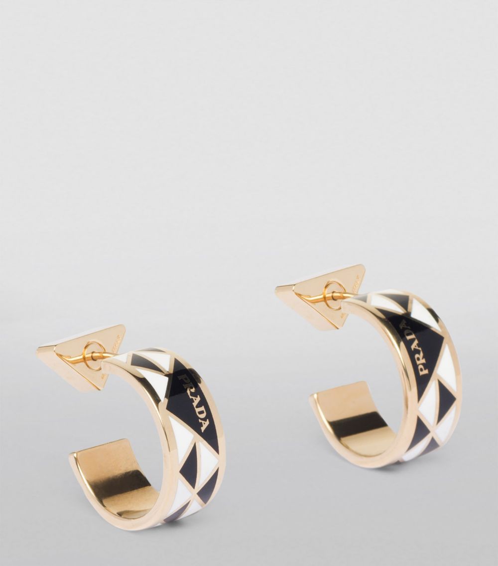 Prada Prada Enamel Triangle Hoop Earrings