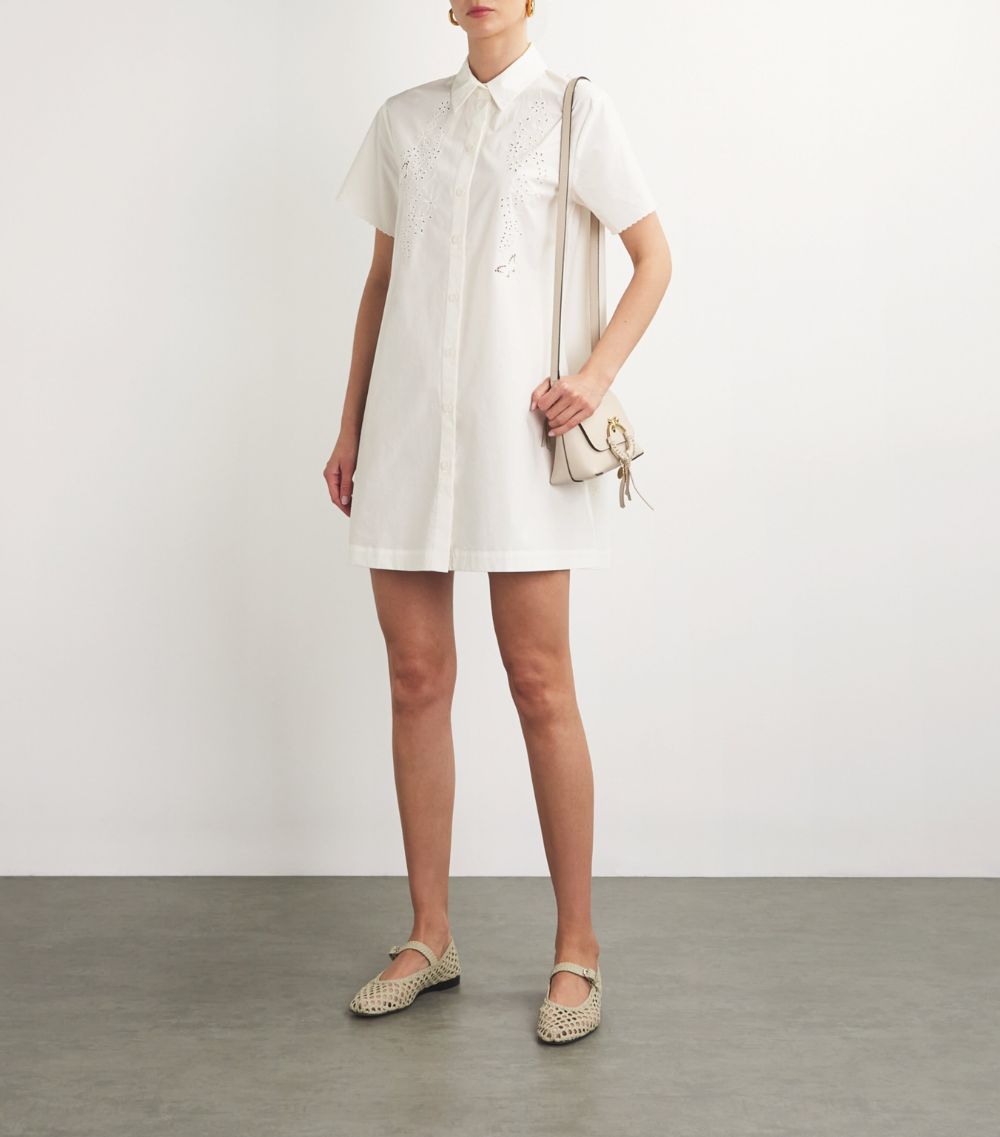  Claudie Pierlot Embroidered Mini Shirt Dress