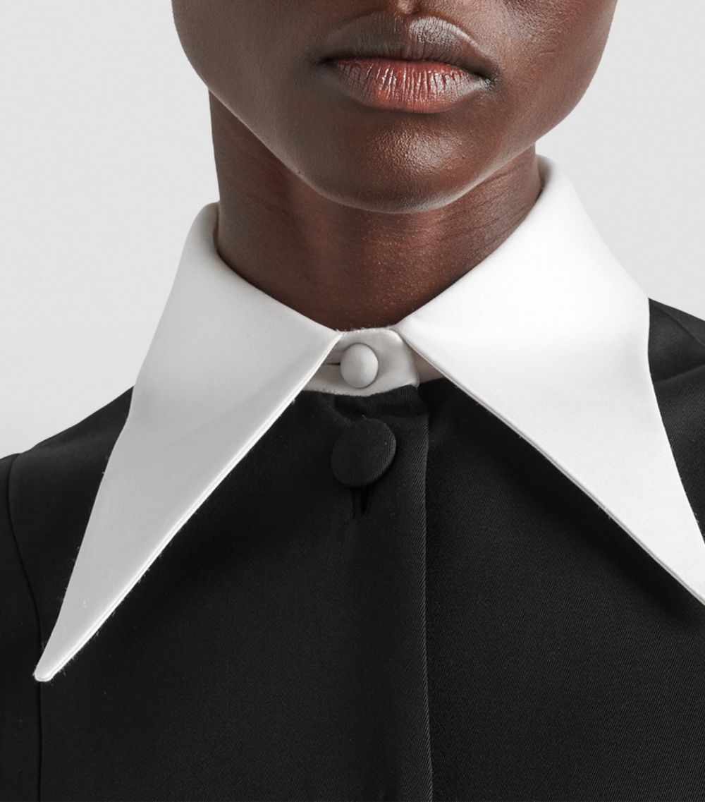 Prada Prada Wool Satin-Collar Dress