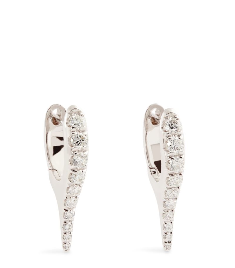 Melissa Kaye Melissa Kaye Mini White Gold And Diamond Lola Needle Earrings