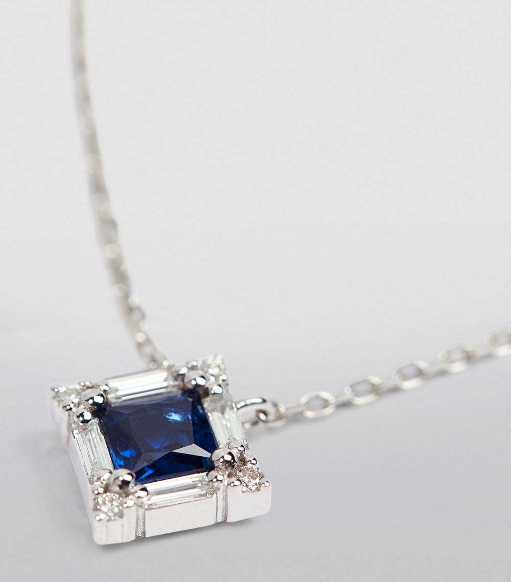 Suzanne Kalan Suzanne Kalan Midi White Gold, Diamond And Sapphire Princess Necklace