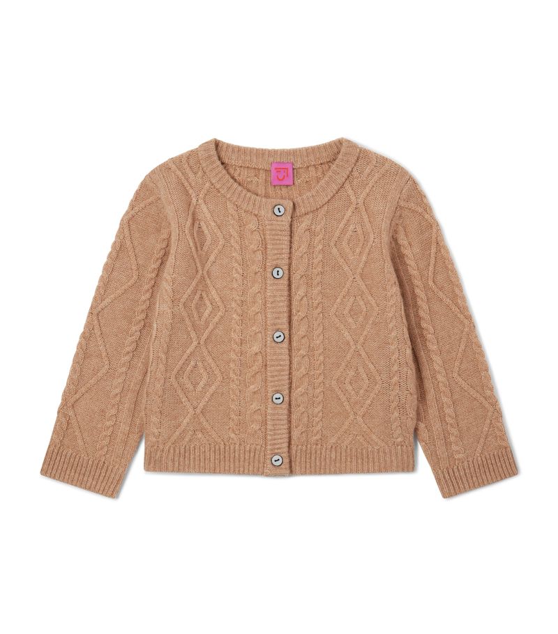 Cashmere In Love Kids Cashmere In Love Kids Cashmere-Wool Alaska Cable-Knit Cardigan (12-24 Months)