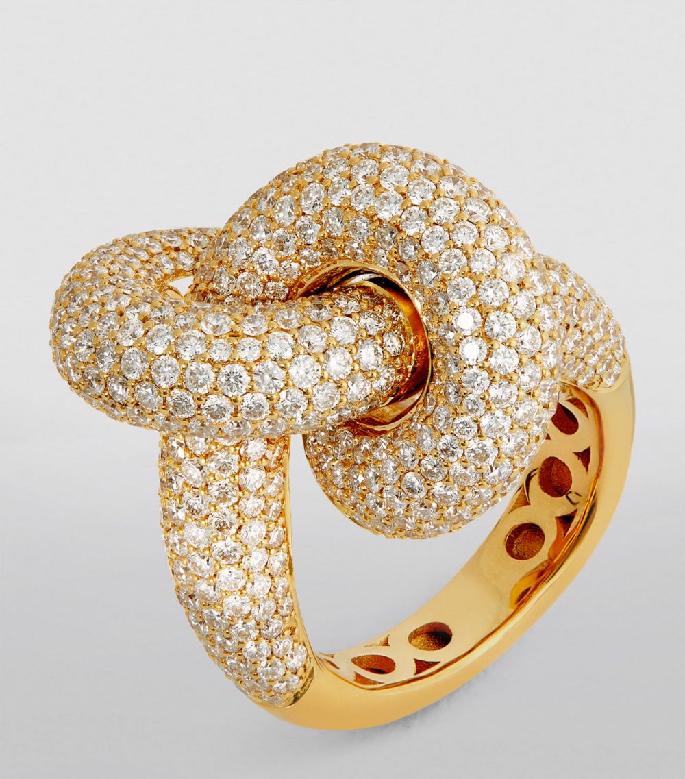 Engelbert Engelbert Yellow Gold And Diamond Fat Knot Ring