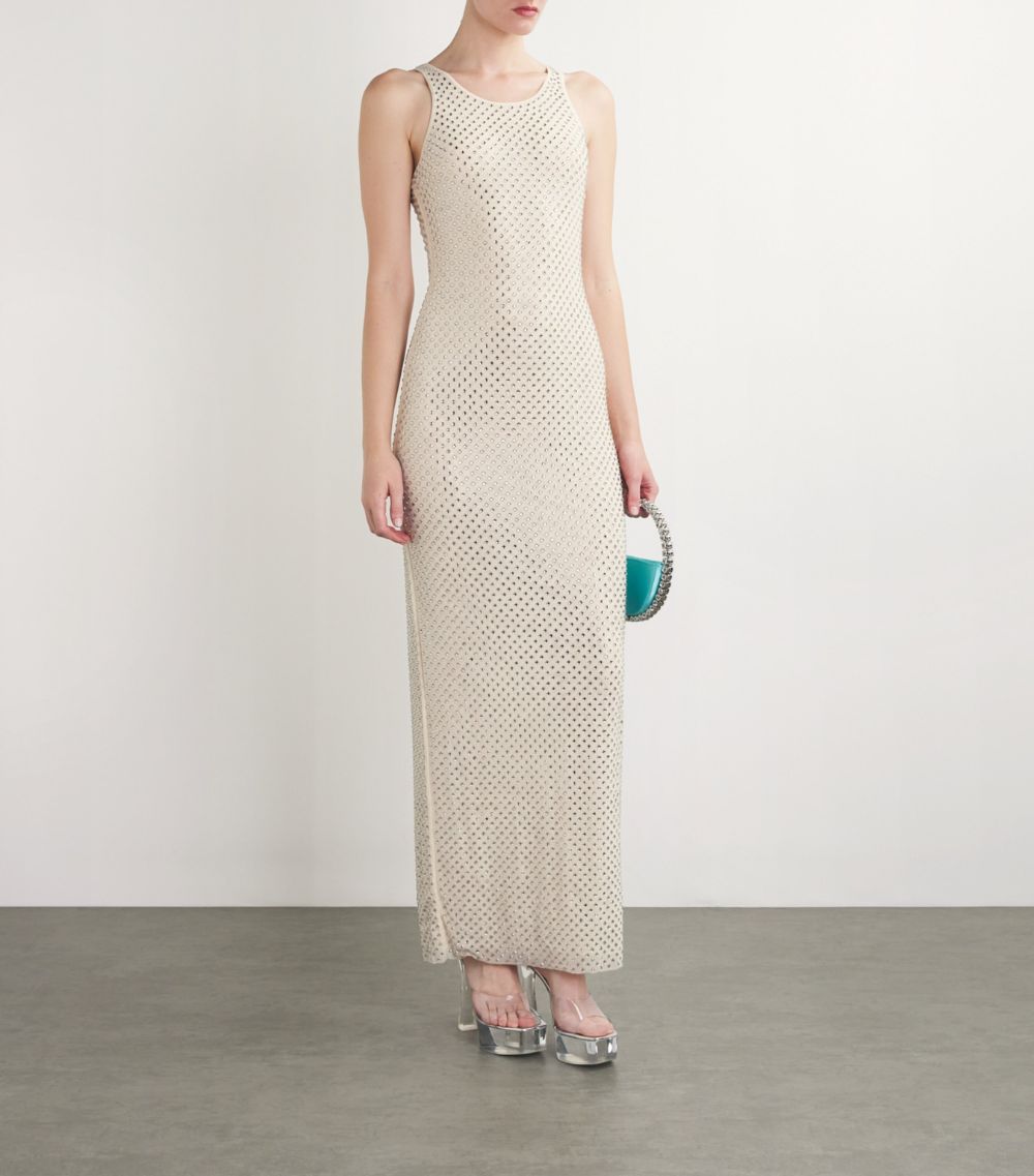 Self-Portrait Self-Portrait Rhinestone-Mesh Maxi Dress