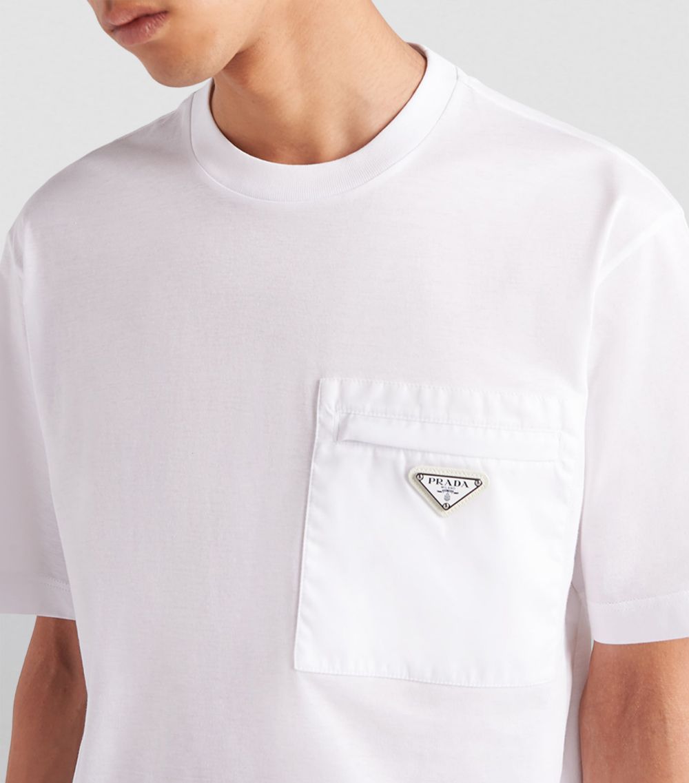 Prada Prada Cotton And Re-Nylon Pocket T-Shirt