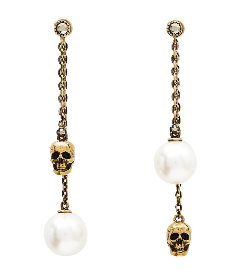 Alexander McQueen Alexander Mcqueen Faux Pearl And Skull Earrings