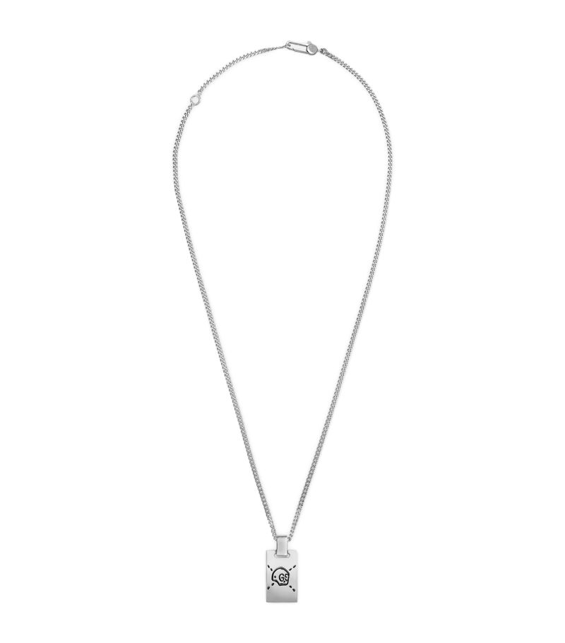 Gucci Gucci Sterling Silver Ghost Pendant Necklace