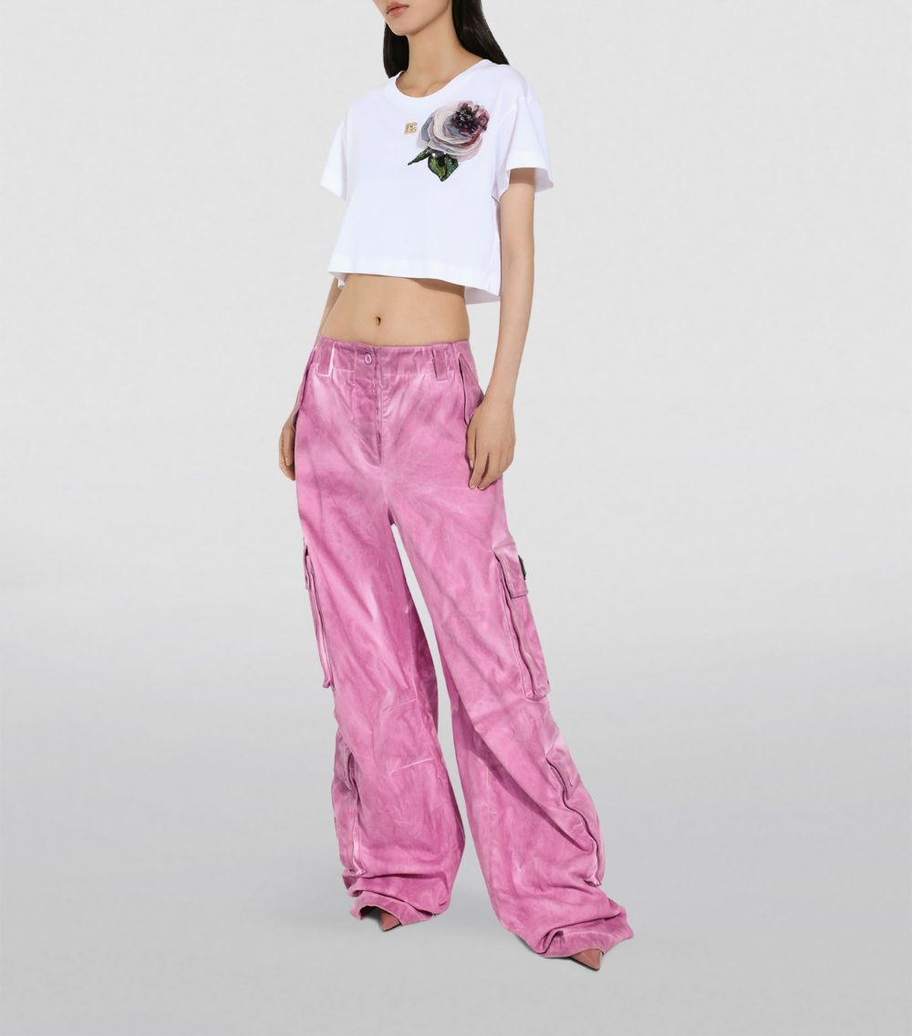 Dolce & Gabbana Dolce & Gabbana Cropped Corsage T-Shirt