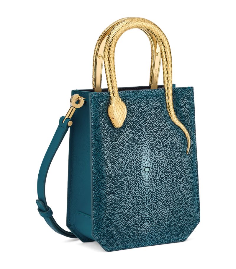 Bvlgari Bvlgari Mini Galuchat Skin Serpentine Tote Bag