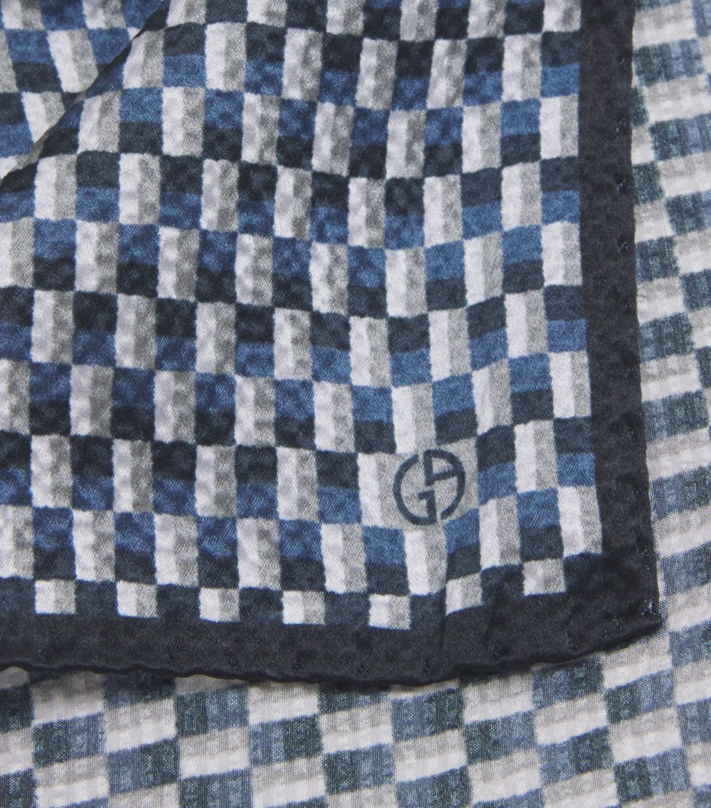 Giorgio Armani Giorgio Armani Mulberry Silk Seersucker Pocket Square