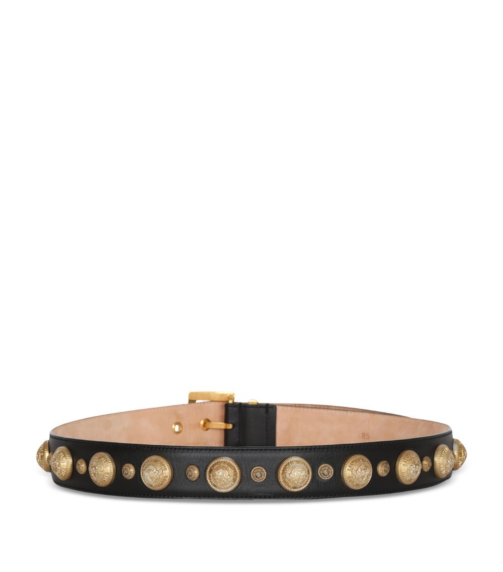 Balmain Balmain Leather Coin-Embellished Belt