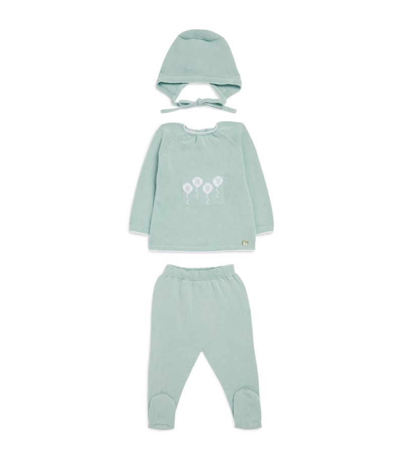 Paz Rodriguez Paz Rodriguez Knitted Top, Leggings And Hat Set (0-6 Months)