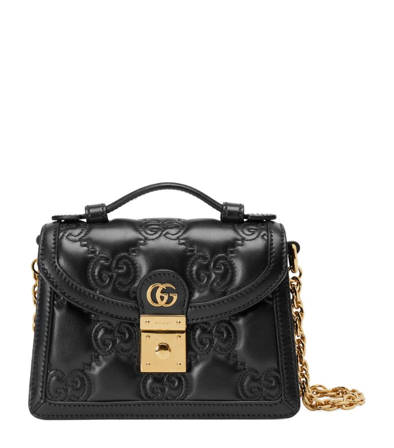 Gucci Gucci Small Leather Gg Matelassé Top-Handle Bag