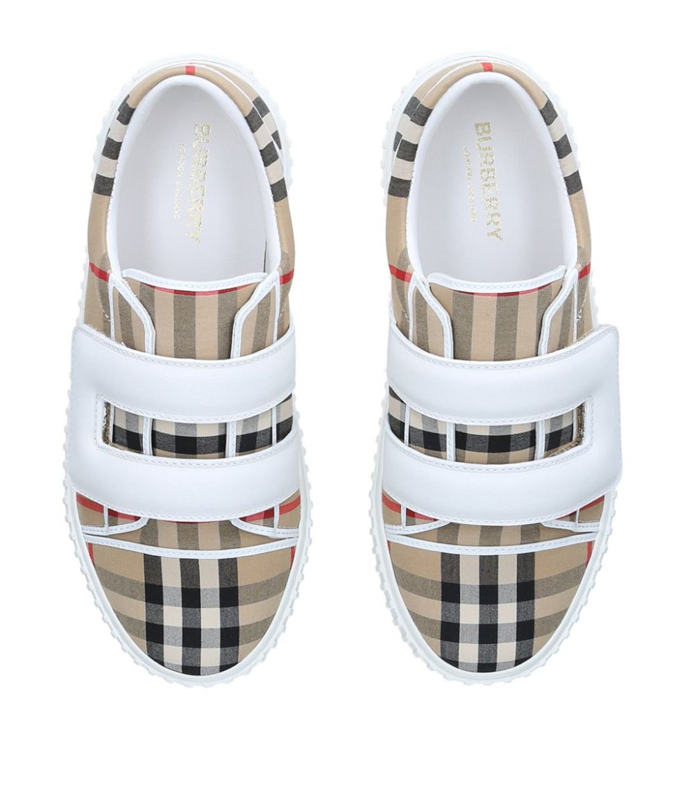 Burberry Burberry Kids Velcro-Strap Check Sneakers