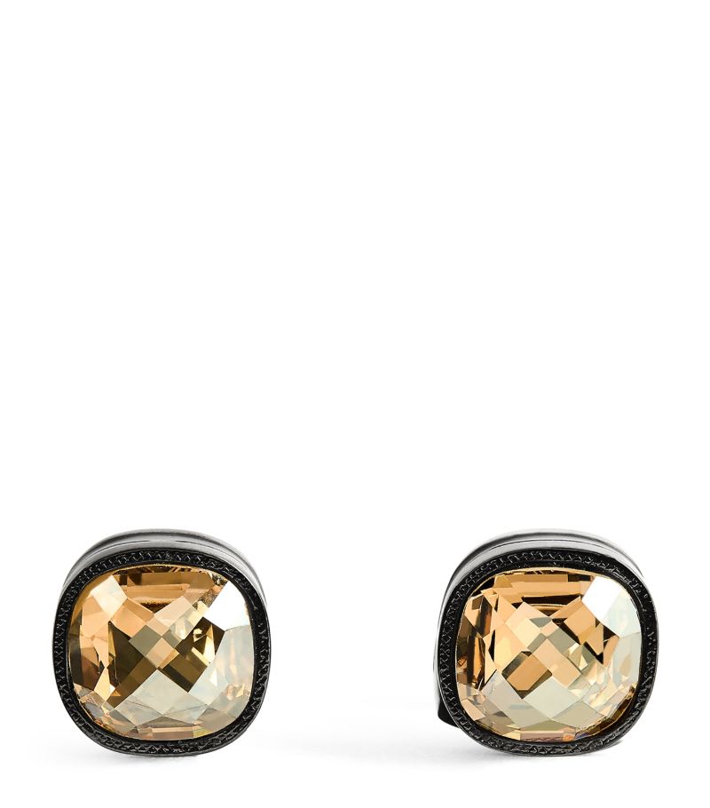 Tateossian Tateossian Gunmetal Swarovski Crystal Cufflinks