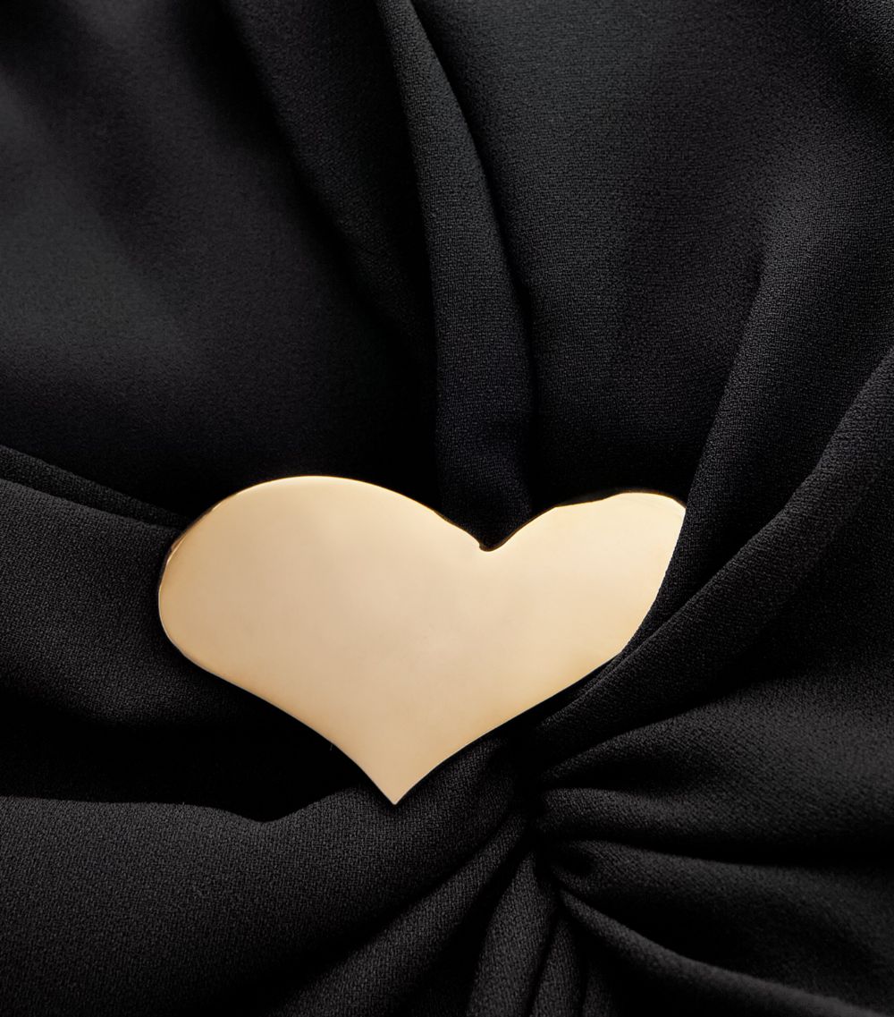 Rowen Rose Rowen Rose Heart-Detail Plunge-Neck Maxi Dress